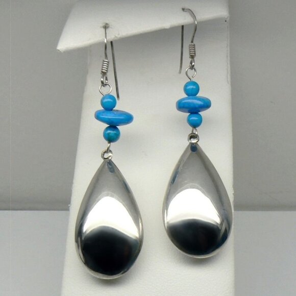 Jewelry - TURQUOISE Sterling SILVER Dangle Drop Earrings